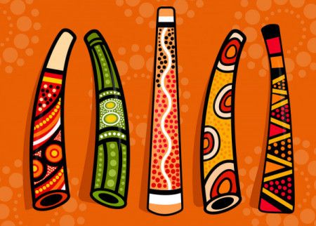 Aboriginal Didgeridoo Art Background