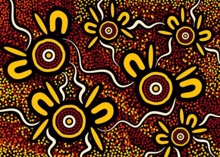 Aboriginal dot art vector background