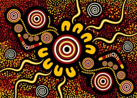 Aboriginal dot art vector background