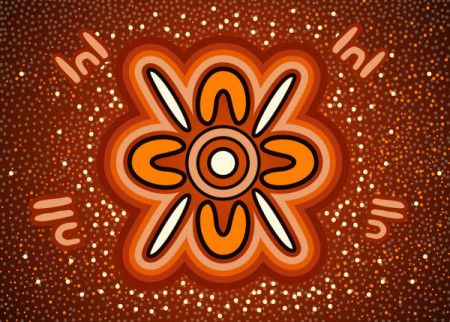 Aboriginal dot art vector background