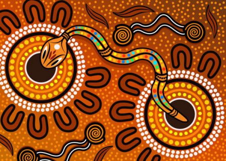 Aboriginal rainbow serpent background