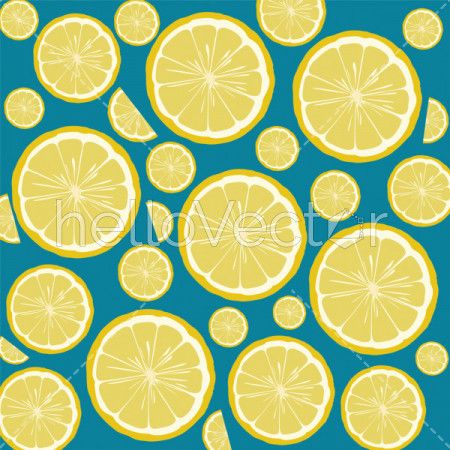 Seamless lemon and orange pattern background - Vector illustration