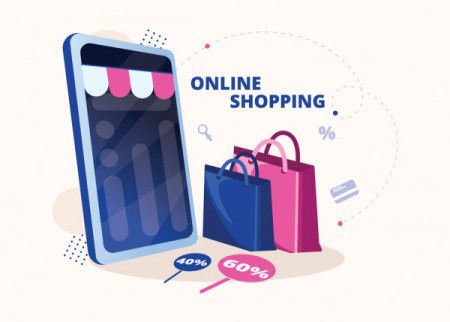 Online shopping vector illustration