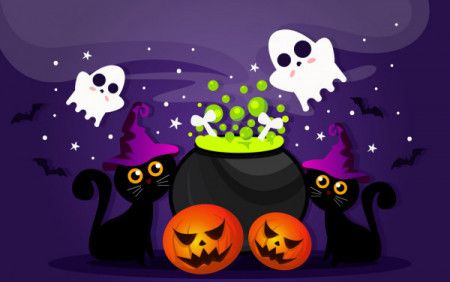 Halloween vector scary night background