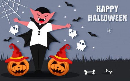 Vampire Halloween Vector Scary Background