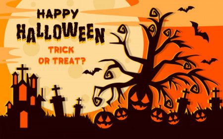 Flat style halloween trick or treat background