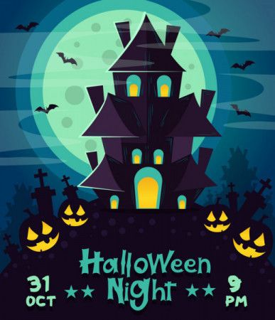 Happy Halloween poster or party invitation card