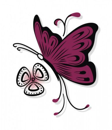 Patterned colored butterfly design vector