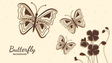 Decorative butterflies floral background vector