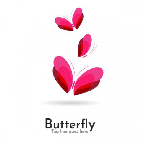 Butterfly abstract colorful logo icon overlay transparent