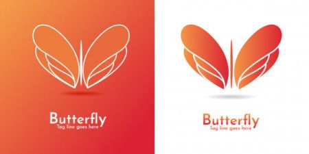 Abstract butterfly logo template