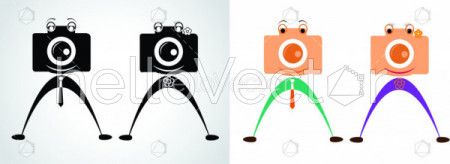 Male and Female vector illustration Camera Character