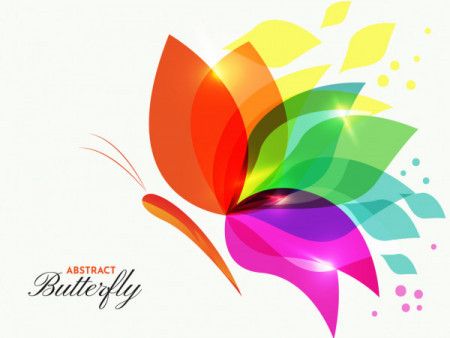 Abstract colorful overlay transparent butterfly illustration