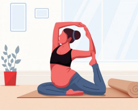 Pregnancy and yoga concept
