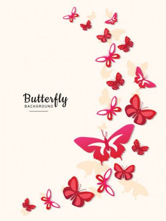 Colored fly flock of butterflies for wall decoration