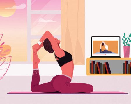 Online yoga class background