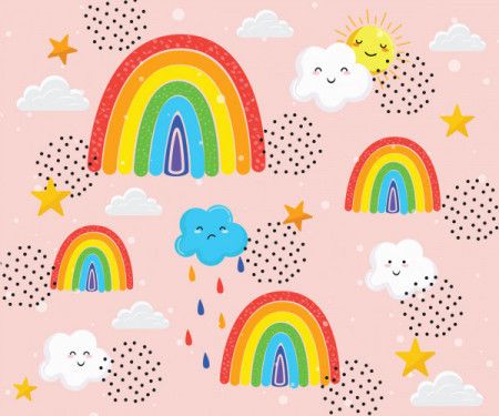 Trendy childish design rainbow background