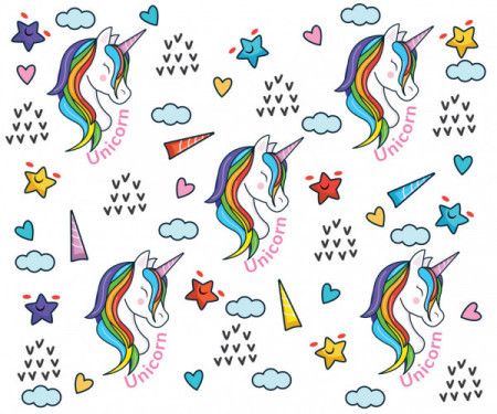 Cartoon rainbow unicorn patterns background