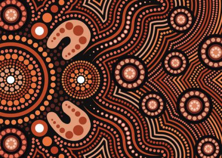 Aboriginal dot art vector background