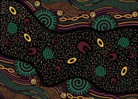 Aboriginal style of dot background for fabric and textile