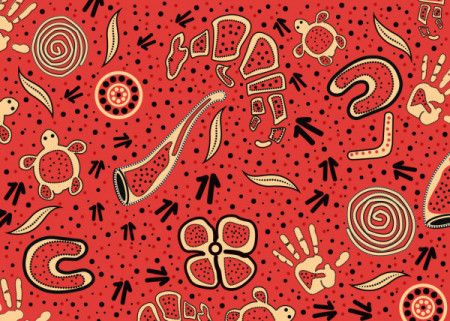 Aboriginal art vector background for fabric and textile