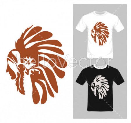 North American Indian chief vector - T-shirt graphic design
