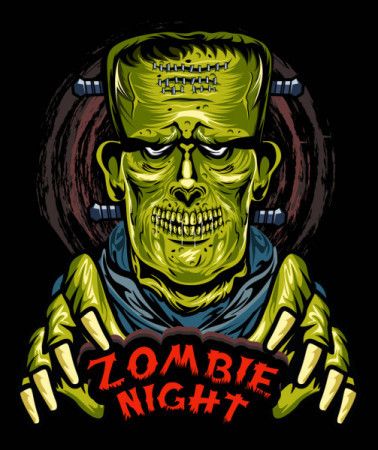 Frankenstein Zombie Horror Illustration