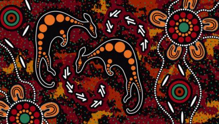 Kangaroo dot art painting