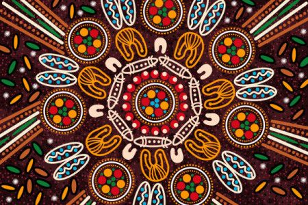 Aboriginal dot art vector background