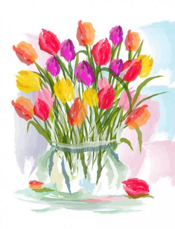 Tulips watercolor painting