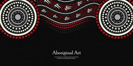 Aboriginal dot art banner background