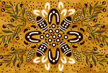 Bush leaves aboriginal art vector background