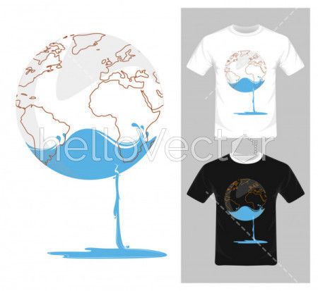 Save water concept - Vector illustration. T-shirt graphic design