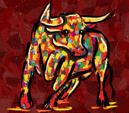 Bull Painting Illustration