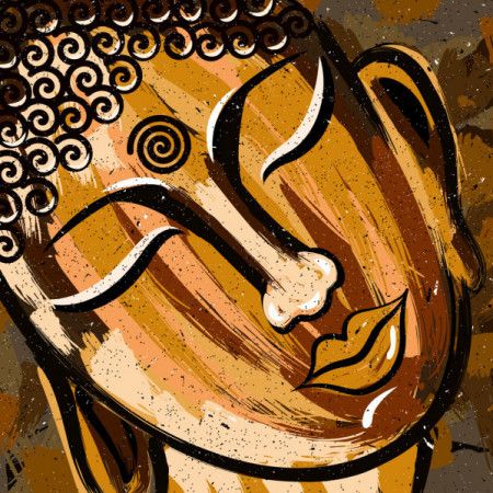 Beautiful Sleeping Buddha Face Painting