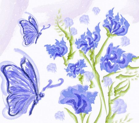 Butterfly watercolor abstract painting