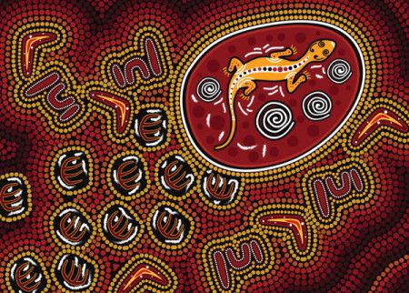 Aboriginal dot lizard background