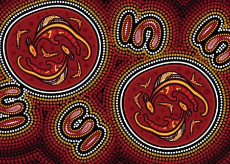 Aboriginal dot kangaroo background