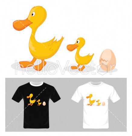Life cycle of a duck - Vector illustration . T-shirt graphic design