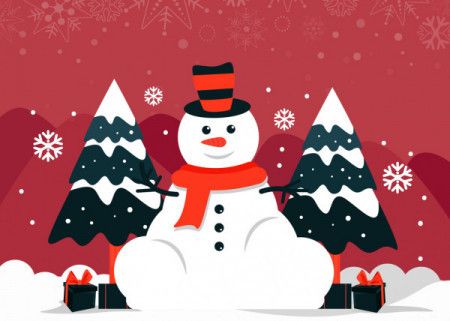 Merry Christmas snowman character