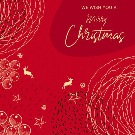 Red Modern minimalist Christmas card
