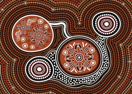 Dot art aboriginal background