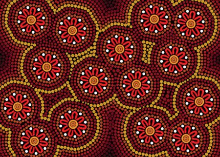 Aboriginal dot art background for textile
