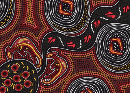 Aboriginal dot art kangaroo background