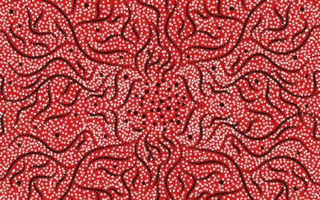 Red aboriginal dot art pattern