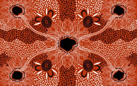 Connection art, brown aboriginal dot art background