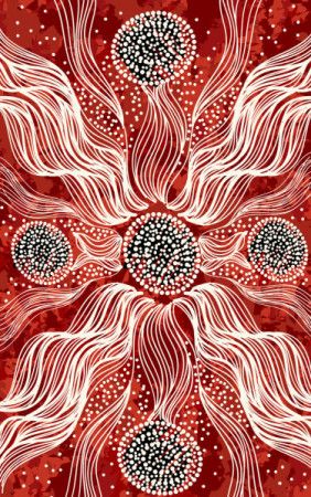 Red aboriginal art painting