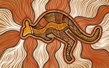 Aboriginal kangaroo painting