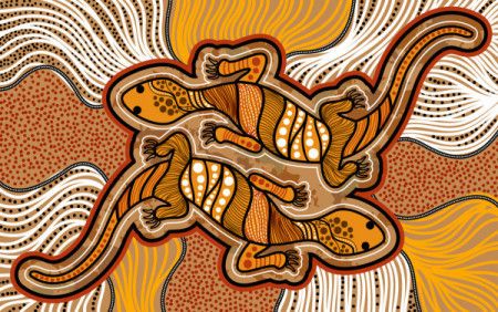 Aboriginal lizard painting