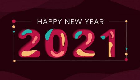 Happy new year 2021 typography background